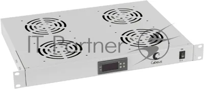 Вентиляторный модуль Cabeus JG03t 19", 220V, 1U, 45х485х320 мм (ВхШхГ), вентиляторов: 4, поток: 600 м3/ч, для шкафов, серый