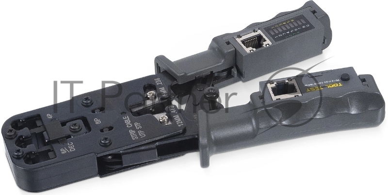 Инструмент для обжима проводников Cabeus, RJ-45, RJ-12, RJ-11, с тестером, 3 в 1, (HT-2010NT (HT-022))