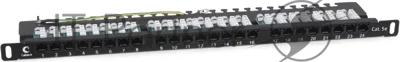 Патч-панель Cabeus PLHD-24-Cat.5e-Dual-90-0,5U 19", 0,5HU, портов: 24 х RJ45, кат. 5е, неэкр., черный