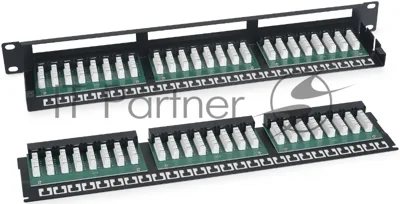 Патч-панель Cabeus PLHD-48-Cat.5e-Dual 19", 1HU, портов: 48 х RJ45, кат. 5е, неэкр., черный