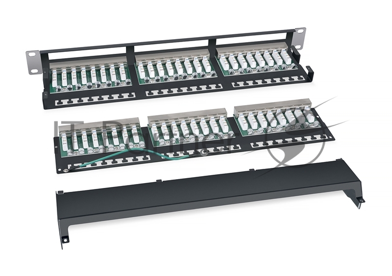 Патч-панель Cabeus PLHD-48-Cat.5e-SH-Dual IDC-1U 19", 1HU, портов: 48 х RJ45, кат. 5е, экр., черный