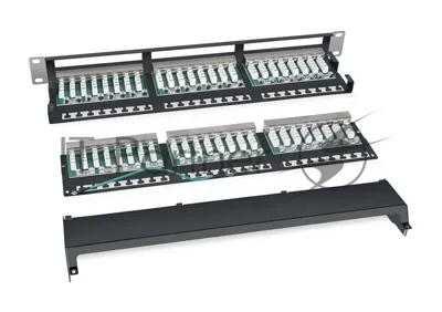 Патч-панель Cabeus PLHD-48-Cat.5e-SH-Dual IDC-1U 19", 1HU, портов: 48 х RJ45, кат. 5е, экр., черный