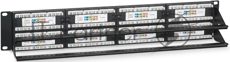 Патч-панель Cabeus PL-48-Cat.5e-Dual 19", 2HU, портов: 48 х RJ45, кат. 5е, неэкр., черный