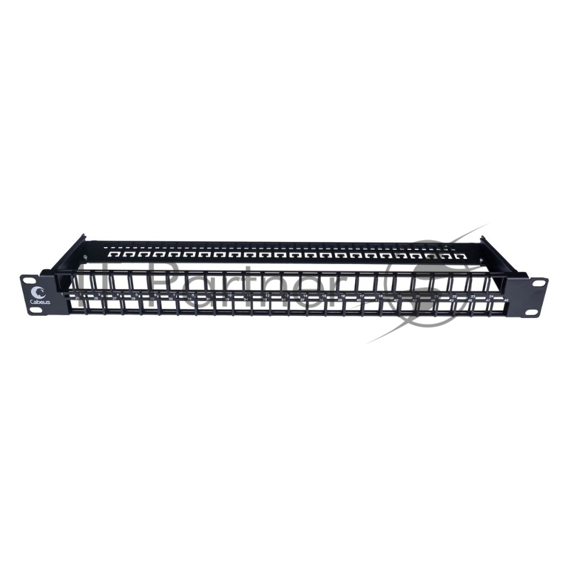 Патч-панель модульная высокой плотности Cabeus PLBHD-48-1U портов: 48 х Keystone Jack, чёрный, для неэкранированных модулей