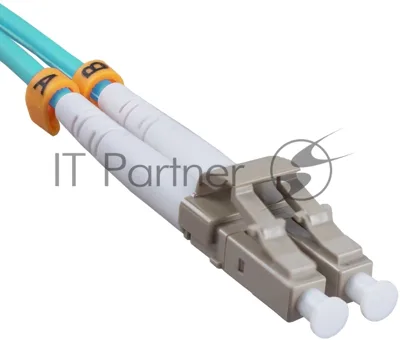 Патч-корд оптический Cabeus Tight Buffer FOP-50-LC-LC-20m Duplex LC/LC, OM3 50/125, LSZH, 20м, Ø 3мм, серый хвостовик, цвет: аква