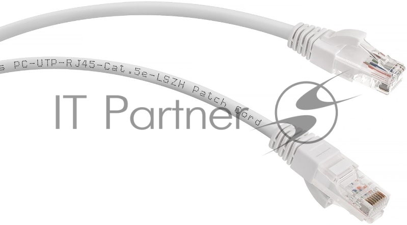 Патч-корд Cabeus PC-UTP-RJ45-Cat.5e-0.5m-WH-LSZH кат. 5е, неэкр., U/UTP, RJ45/RJ45, LSZH, AWG24, 0.5м, белый