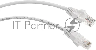 Патч-корд Cabeus PC-UTP-RJ45-Cat.5e-1m-WH Cat.5e, неэкр., U/UTP, RJ45/RJ45, PVC, AWG24, 1м, белый