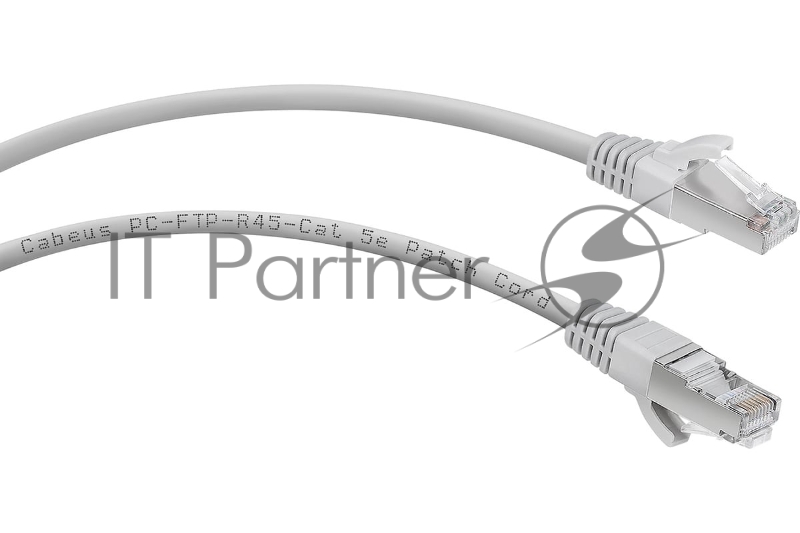Патч-корд Cabeus PC-FTP-RJ45-Cat.5e-5m-LSZH кат. 5е, экр., F/UTP, RJ45/RJ45, LSZH, AWG24, 5 м, серый