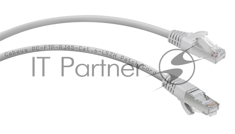 Патч-корд Cabeus PC-FTP-RJ45-Cat.6-1m-LSZH cat.6, экр., F/UTP, RJ45/RJ45, LSZH, AWG24, 1м, серый