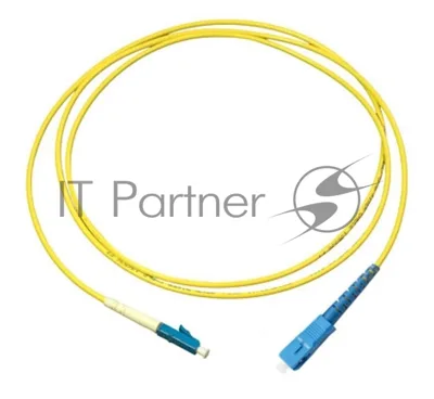 Патч-корд оптический Cabeus Tight Buffer, Simplex SC/LC, OS2 9/125, LSZH, 15м, d= 3мм, синий хвостовик, желтый