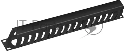 Кабельный органайзер Cabeus JB07-1U-BK 19", 1HU, 46х482х70 мм (ВхШхГ), закрытого типа, для шкафов, черный