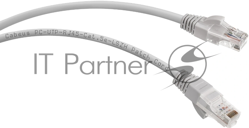 Патч-корд Cabeus PC-UTP-RJ45-Cat.5e-20m-LSZH кат. 5е, неэкр., U/UTP, RJ45/RJ45, LSZH, AWG24 20м, серый
