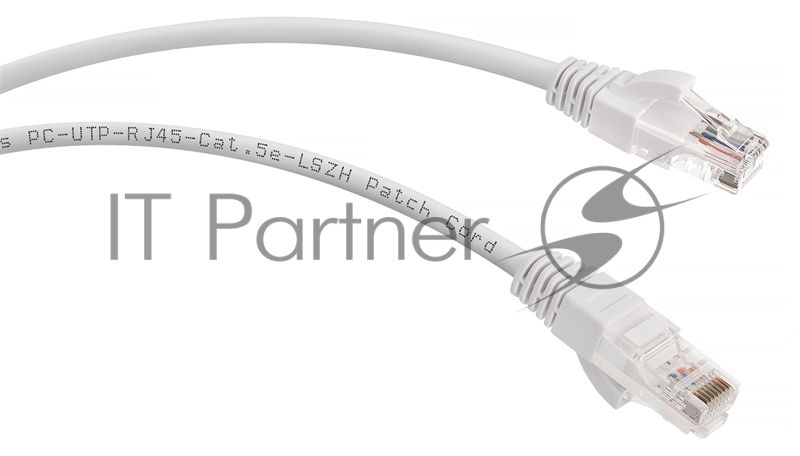 Шнур коммутационный Cabeus, Cat.5e, неэкр., U/UTP, RJ45/RJ45, LSZH, AWG24, 1м, белый