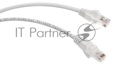 Шнур коммутационный Cabeus, Cat.5e, неэкр., U/UTP, RJ45/RJ45, LSZH, AWG24, 1м, белый