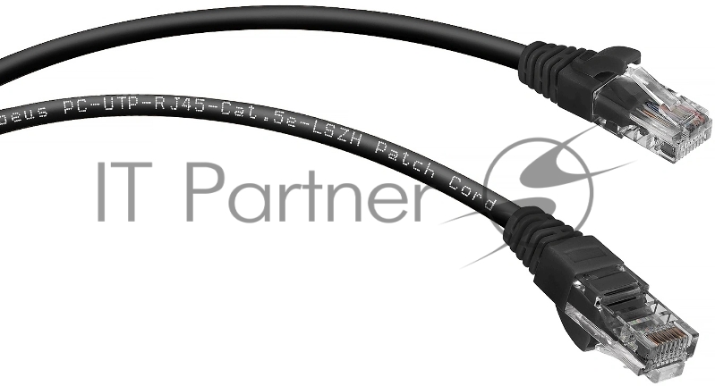 Патч-корд Cabeus PC-UTP-RJ45-Cat.5e-1m-BK-LSZH Cat.5e, неэкр., U/UTP, RJ45/RJ45, LSZH, AWG24, 1м, черный