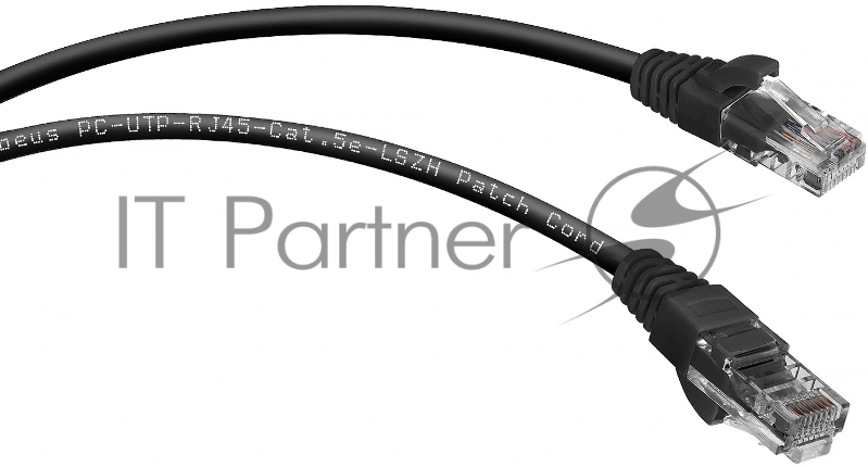 Патч-корд Cabeus PC-UTP-RJ45-Cat.5e-3m-BK-LSZH Cat.5e, неэкр., U/UTP, RJ45/RJ45, LSZH, AWG24, 3м, черный