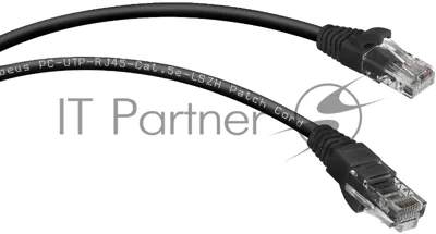 Патч-корд Cabeus PC-UTP-RJ45-Cat.5e-3m-BK-LSZH Cat.5e, неэкр., U/UTP, RJ45/RJ45, LSZH, AWG24, 3м, черный