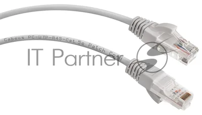 Патч-корд Cabeus PC-UTP-RJ45-Cat.5e-0.15m Cat.5e, неэкр., U/UTP, RJ45/RJ45, PVC, AWG24, 0.15м, серый