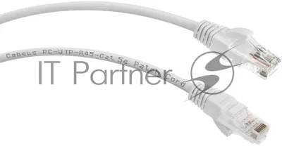 Патч-корд Cabeus PC-UTP-RJ45-Cat.5e-0.5m-WH кат. 5е, неэкр., U/UTP, RJ45/RJ45, PVC, AWG24, 0.5м, белый