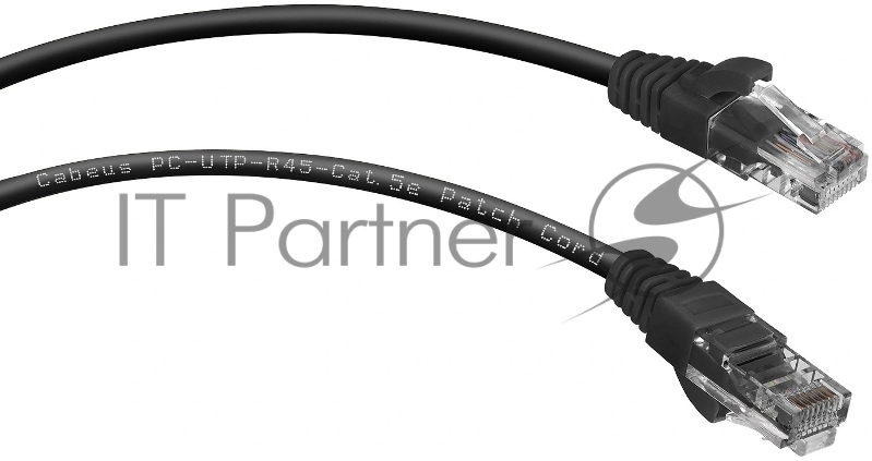 Патч-корд Cabeus PC-UTP-RJ45-Cat.5e-5m-BK Cat.5e, неэкр., U/UTP, RJ45/RJ45, PVC, AWG24, 5м, черный