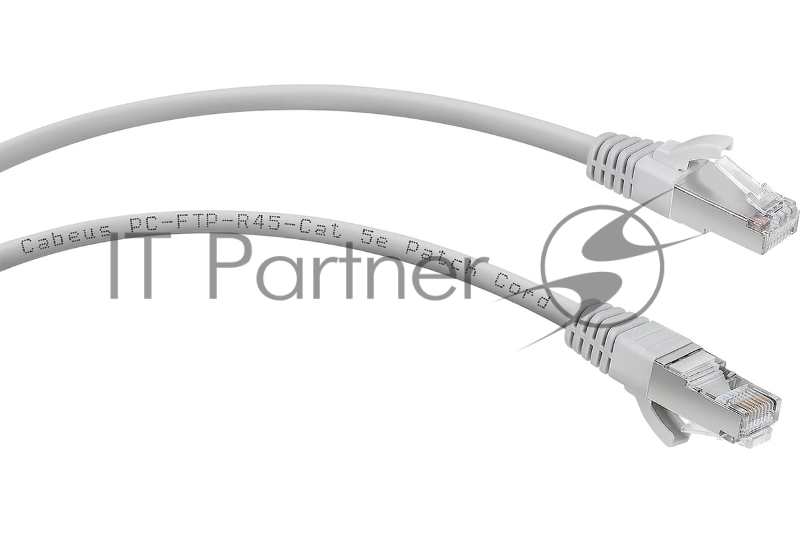 Шнур комм. Cabeus, кат. 5е, экр., F/UTP, RJ45/RJ45, LSZH, AWG24, 0.5м, серый