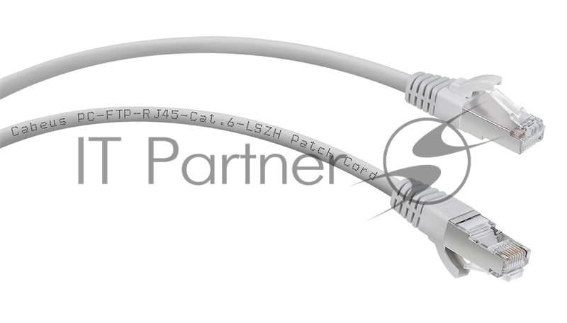Шнур коммутационный Cabeus, cat.6, экр., F/UTP, RJ45/RJ45, LSZH, AWG24, 2м, серый