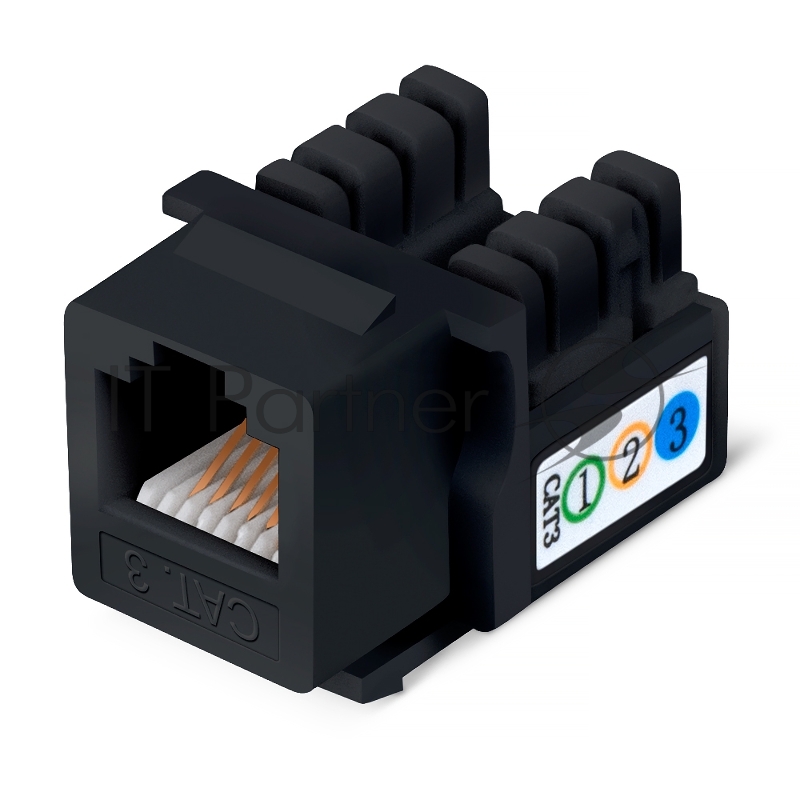 Модуль универсальный Cabeus KJ-RJ12-90-BK keystone, 1хRJ12, Toolless, кат. 3, неэкр., чёрный