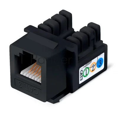 Модуль универсальный Cabeus KJ-RJ12-90-BK keystone, 1хRJ12, Toolless, кат. 3, неэкр., чёрный