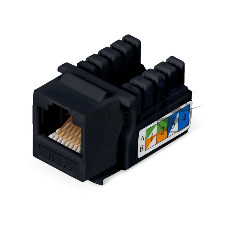 Вставка Keystone Cabeus KJ-RJ45-Cat.5e-90-BK 1хRJ45(8P8C), Toolless, кат. 5е, неэкр., чёрный