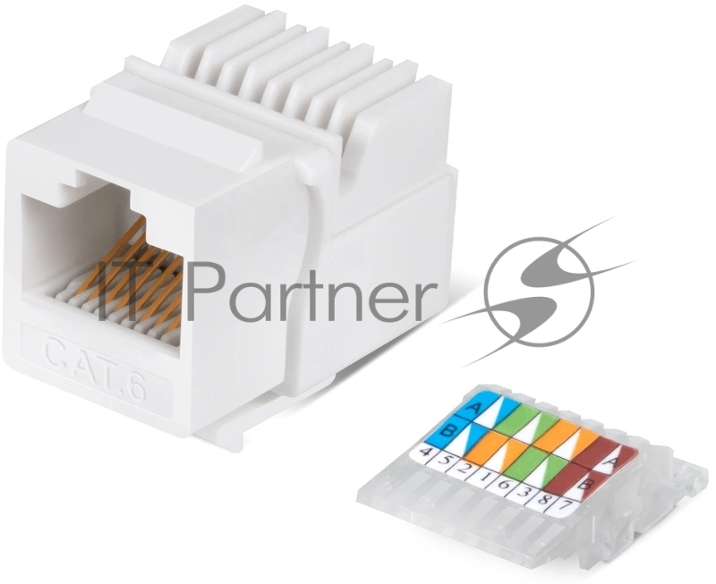 Вставка Keystone Cabeus KJ-RJ45-Cat.6-Toolless 1хRJ45(8P8C), Toolless, кат. 6, неэкр., белый