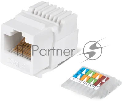 Вставка Keystone Cabeus KJ-RJ45-Cat.6-Toolless 1хRJ45(8P8C), Toolless, кат. 6, неэкр., белый