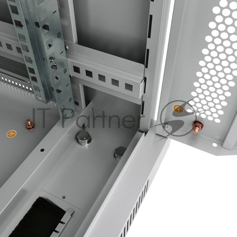 Шкаф серверный напольный Cabeus, IP20, 18U, 988х600х600 мм (ВхШхГ), дверь: перфорация, разборный, цвет: серый