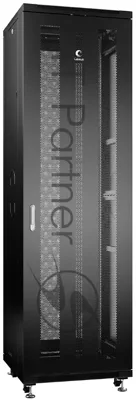 Шкаф серверный напольный Cabeus ND-05C-42U60/80-BK IP20, 42U, 2055х600х800 мм (ВхШхГ), дверь: перфорация, боковая панель: сплошная, разборный, чёрный
