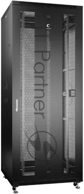 Шкаф серверный напольный Cabeus ND-05C-42U80/100-BK IP20, 42U, 2055х800х1000 мм (ВхШхГ), дверь: перфорация, боковая панель: сплошная, разборный, черный