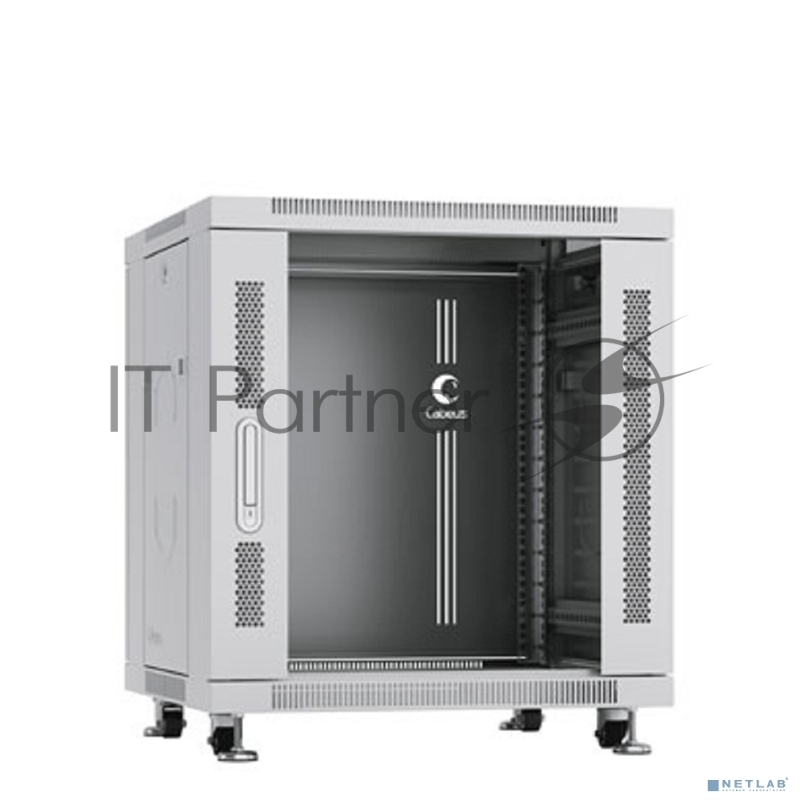 Шкаф телекоммуникационный напольный Cabeus, IP20, 12U, 730х600х800 мм (ВхШхГ), дверь: стекло, разборный, серый