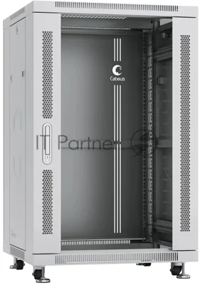 Шкаф телекоммуникационный напольный Cabeus SH-05C-18U60/80 IP20, 18U, 988х600х800 мм (ВхШхГ), дверь: стекло, разборный, цвет: серый