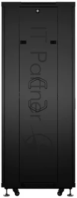 Шкаф телекоммуникационный напольный Cabeus, IP20, 42U, 2055х600х1000 мм (ВхШхГ), дверь: стекло, боковая панель: сплошная, разборный, цвет: чёрный
