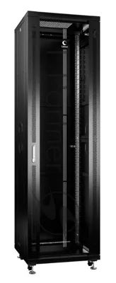 Шкаф телекоммуникационный напольный Cabeus SH-05C-42U60/60-BK IP20, 42U, 2055х600х600 мм (ВхШхГ), дверь: стекло, боковая панель: сплошная, разборный, черный