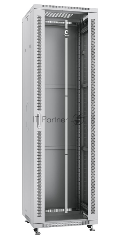 Шкаф телекоммуникационный напольный Cabeus SH-05C-42U60/80 IP20, 42U, 2055х600х800 мм (ВхШхГ), дверь: стекло, разборный, цвет: серый