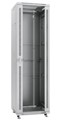 Шкаф телекоммуникационный напольный Cabeus SH-05C-42U60/80 IP20, 42U, 2055х600х800 мм (ВхШхГ), дверь: стекло, разборный, цвет: серый