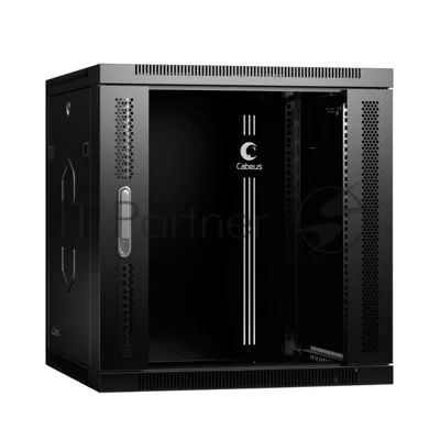 Шкаф телекоммуникационный настенный Cabeus SH-05F-12U60/45-R-BK 19", 12U, 635х600х450 мм (ВхШхГ), дверь: стекло, разборный, черный