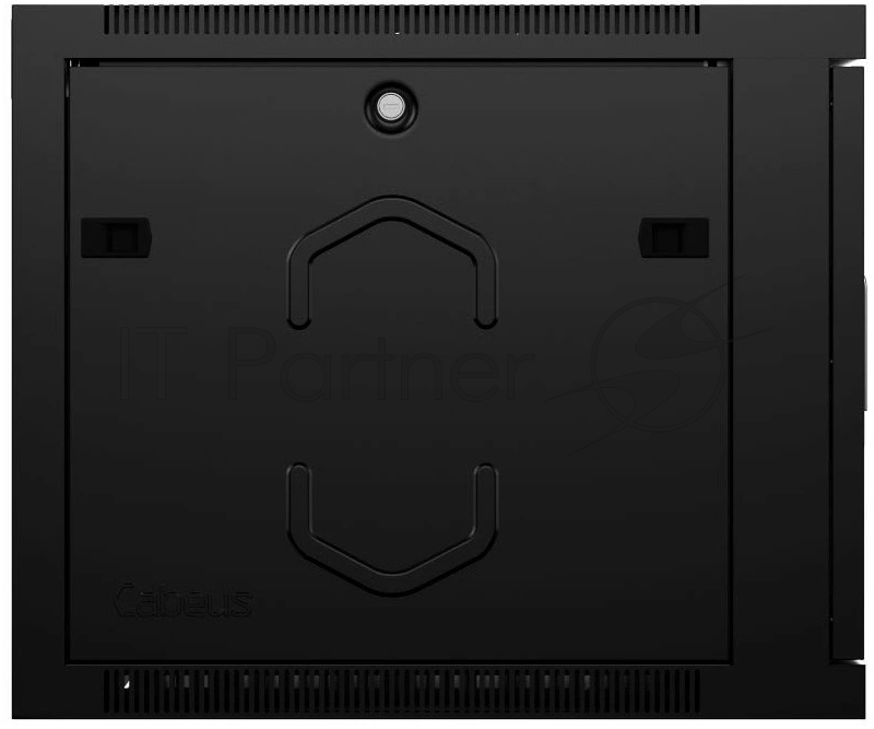 Шкаф телекоммуникационный настенный Cabeus SH-05F, 19", 9U, 501х600х600 мм (ВхШхГ), дверь: стекло, сварной, черный