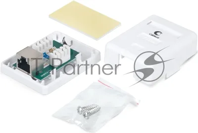 Розетка в сборе Cabeus, 1x RJ45(8P8C), кат. 5е, экр., внешняя, белый, (WS-8P8C-Cat.5e-SH-1)