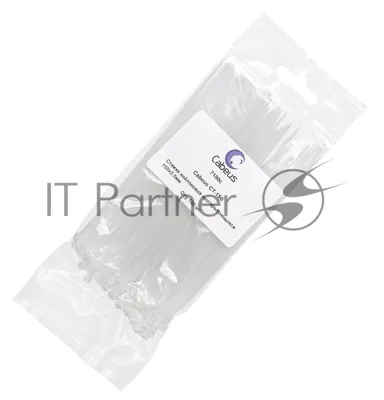 Стяжка кабельная Cabeus, неоткрывающаяся, 2,5 мм Ш, 150 мм Д, 100 шт, материал: нейлон, белый
