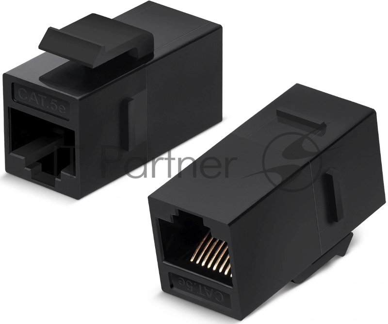 Проходной адаптер (coupler) Cabeus CA-KJ-8p8c-C5e, RJ45(8p8c), keystone, кат. 5е, неэкр., черный
