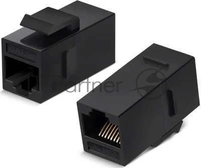 Проходной адаптер (coupler) Cabeus CA-KJ-8p8c-C5e, RJ45(8p8c), keystone, кат. 5е, неэкр., черный