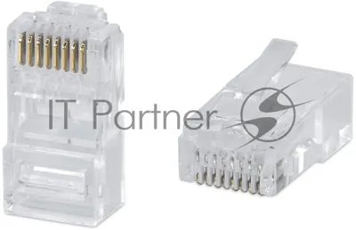 Коннектор Cabeus 8P8C-C6, RJ45, кат. 6, неэкр., для одножильного и многожильного кабеля