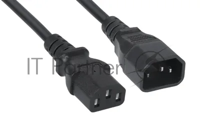 Кабель питания монитор-компьютер Cabeus PC-189-VDE-3M IEC 320 C13, вилка IEC 60320 С14, 3 м, количество проводов и сечении 3x0,75 мм2, черный