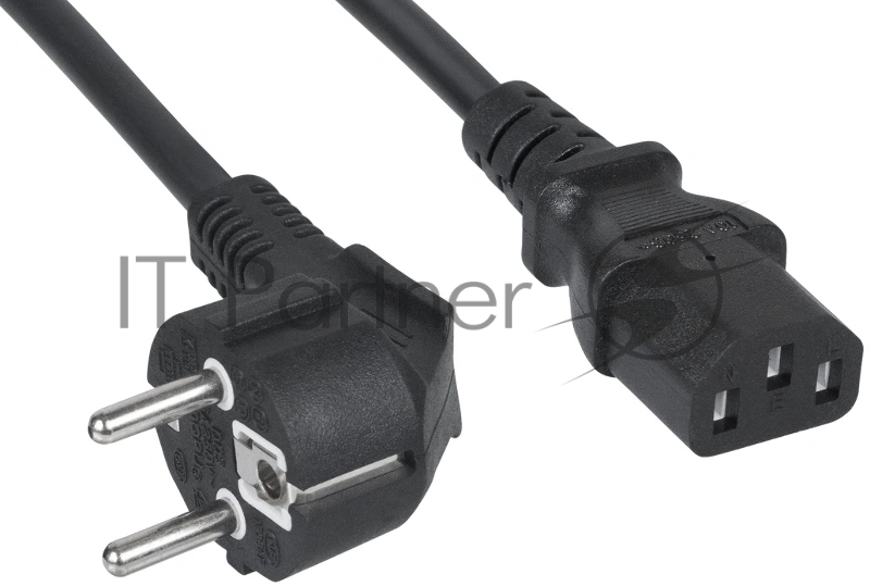 Кабель питания компьютера Cabeus PC-186-VDE-1.8M IEC 320 C13, вилка Schuko, 1.8 м, 10А, черный