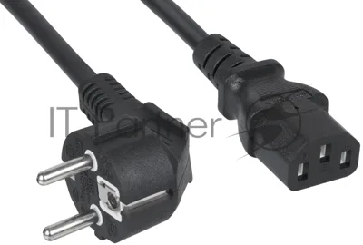 Кабель питания компьютера Cabeus PC-186-VDE-1.8M IEC 320 C13, вилка Schuko, 1.8 м, 10А, черный